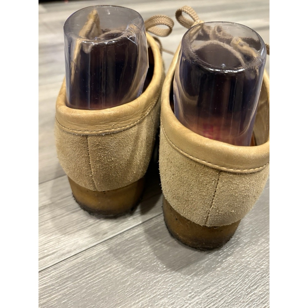 Clarks Originals Shoes Wm 7M Wallabee Tan Suede Moccasin Laofers Lace Boho - Picture 5 of 11